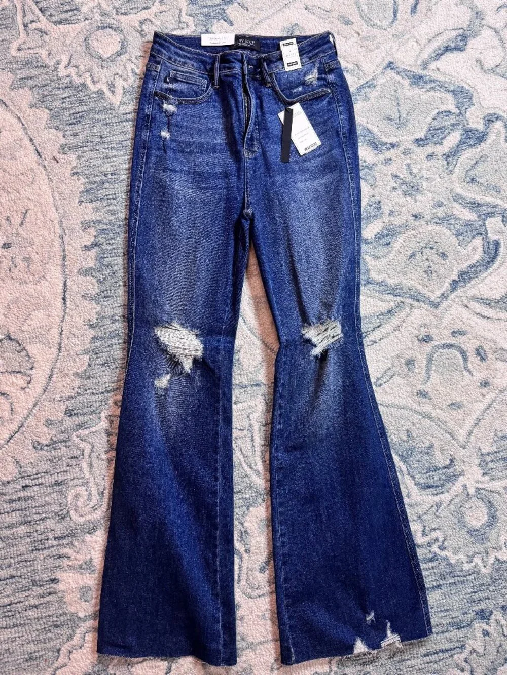 NWT Judy Blue Dark Wash Tummy Control Mid Rise Flare Size 7/28 Style #: JB88739